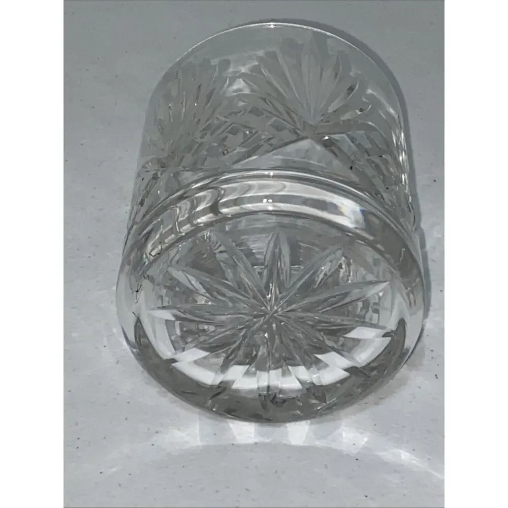 Vintage Lead Crystal Canister Jar‎ Dish With Lid Etched Clear Heavy 6.5”